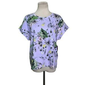 INC lilac floral short sleeves tee size small